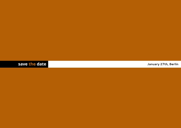 minimialistic save the date card Orange.