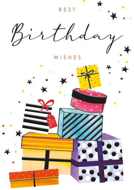 Online Birthday Card with a bunch of presents