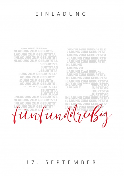 35 aus Buchstaben - 30. Geburtstag Online Einladungskarte zum 35. Geburtstag