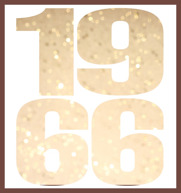 Oniine invitation card with cut out 1966 for own photo Gold.