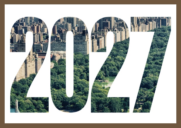 Online Invitation card with cut out 2027 Gold.
