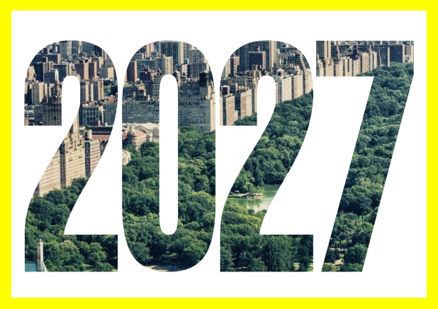 Online Invitation card with cut out 2027 Yellow.