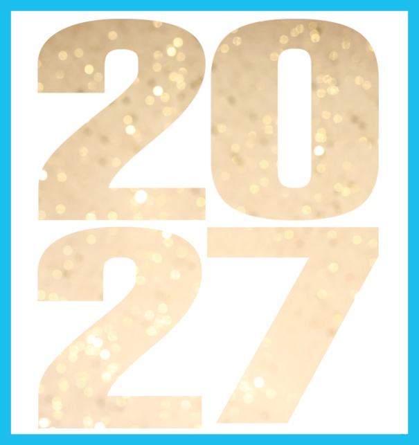 Large Online Invitation card with cut out 2027 Blue.