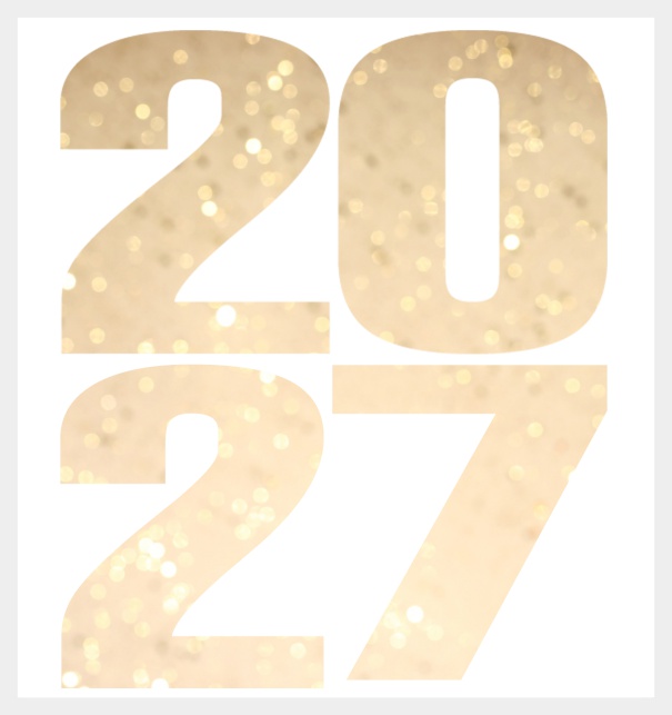 Large Online Invitation card with cut out 2027 Grey.