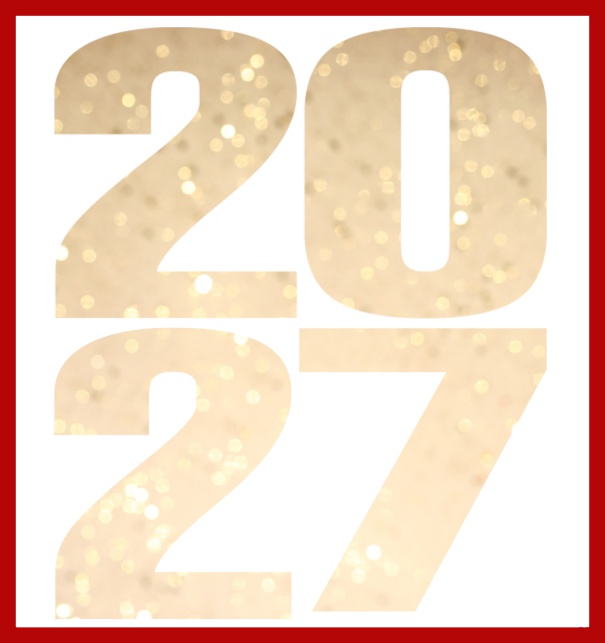 Large Online Invitation card with cut out 2027 Red.
