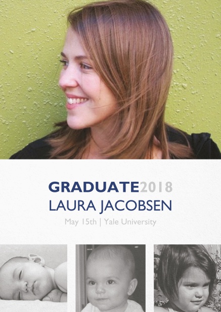 Invite to your 2018 graduation with this photo invitation card with 4 photo options