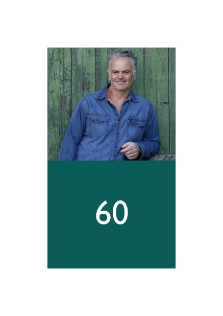 Glücklich mit 60 - Grün - 60. Geburtstag Online Einladungskarte zum 60. Geburtstag mit Fotofeld und buntem Textfeld. Grün.