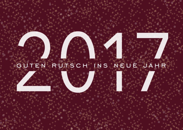 Online Beeindrucken Sie mit coolen Neujahrsgruessen, weiss auf schwarz. Rot.