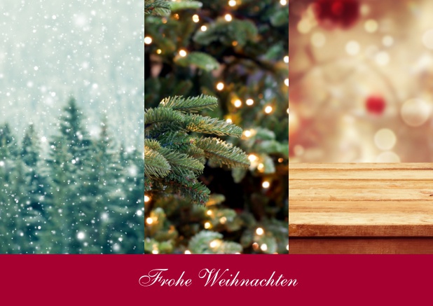Weihnachtskarte mit Drei schöne weihnachtliche Szenen inkl Bilder zur Verwendung