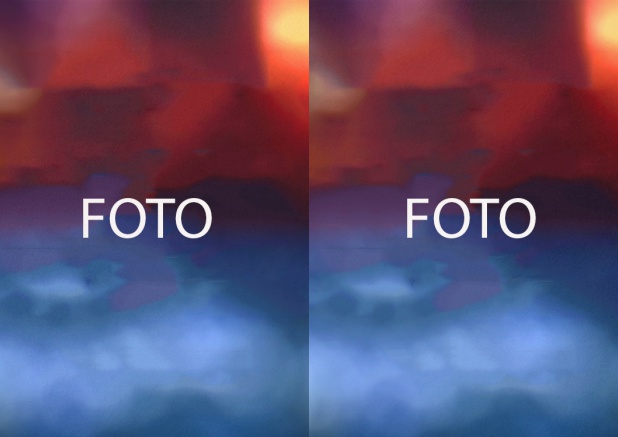 Einfach gestaltete Fotokarte in Querformat mit 2 Fotofeldern zum Foto selber hochladen.