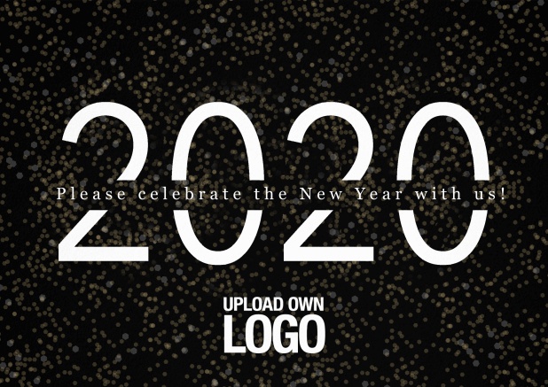 2020 invitation card on Leather for new year's eve or other celebrations Black.