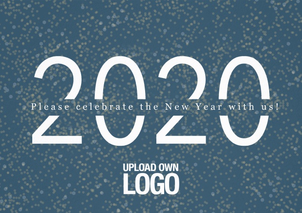 2020 invitation card on Leather for new year's eve or other celebrations Blue.