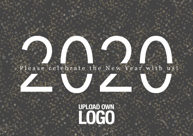 2020 Online invitation card on Leather for new year's eve or other celebrations Grey.