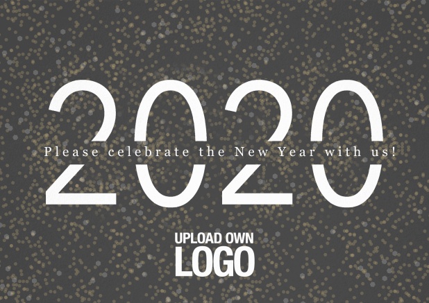 2020 invitation card on Leather for new year's eve or other celebrations Grey.