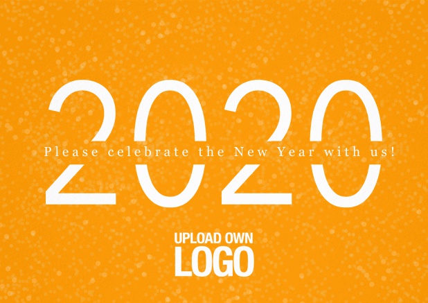 2020 invitation card on Leather for new year's eve or other celebrations Orange.