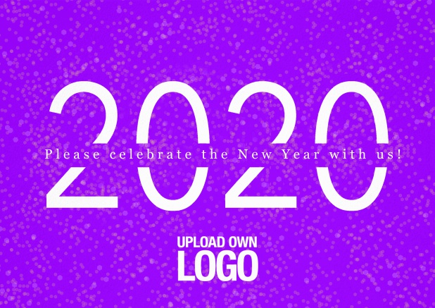 2020 invitation card on Leather for new year's eve or other celebrations Purple.