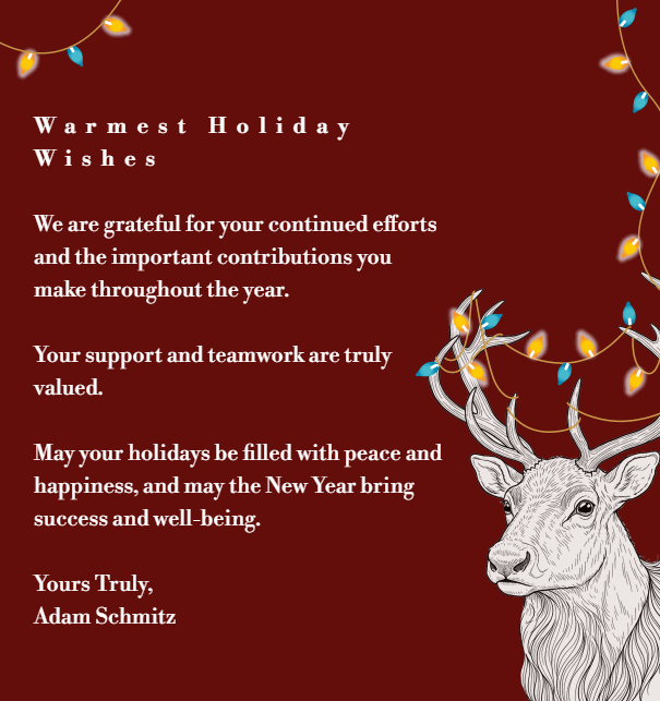 Online Holiday Card with stag and blinking lights