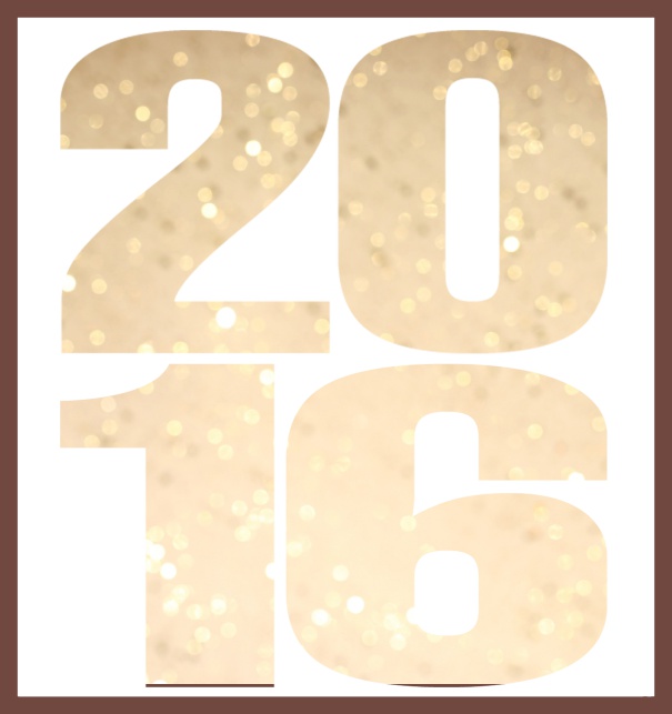 Oniine invitation card with cut out 2016 for own photo Gold.