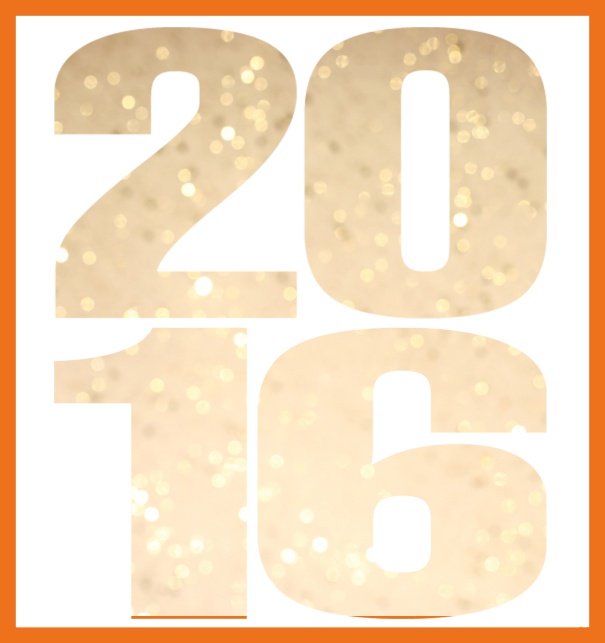 Oniine invitation card with cut out 2016 for own photo Orange.