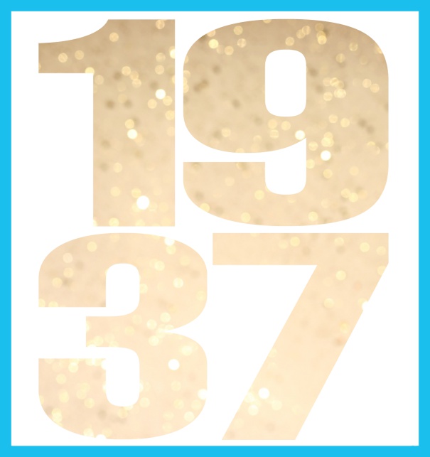 Large Online Invitation card with cut out 1937 Blue.