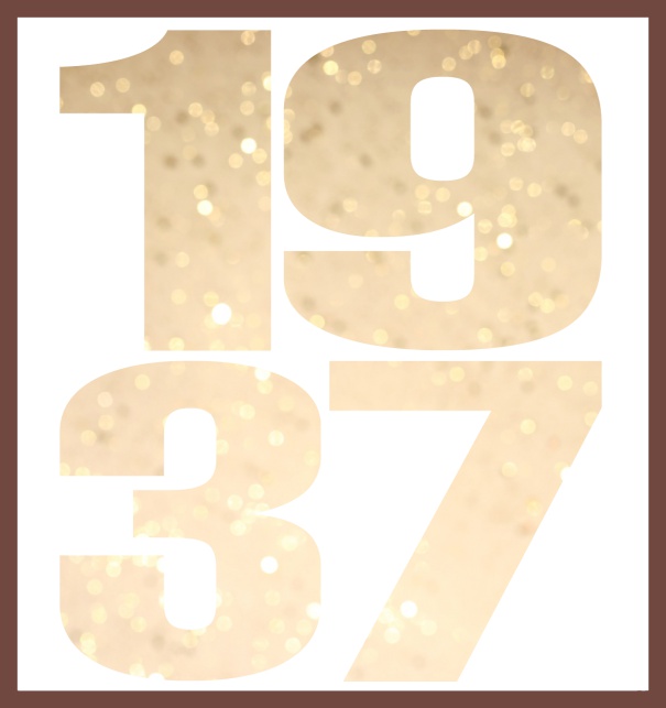 Large Online Invitation card with cut out 1937 Gold.