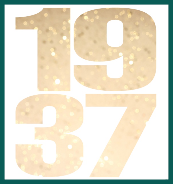 Large Online Invitation card with cut out 1937 Green.