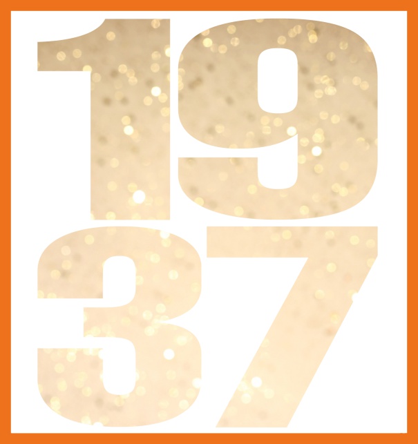 Large Online Invitation card with cut out 1937 Orange.