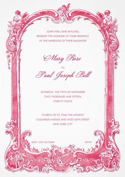 Menu card with elaborate red design