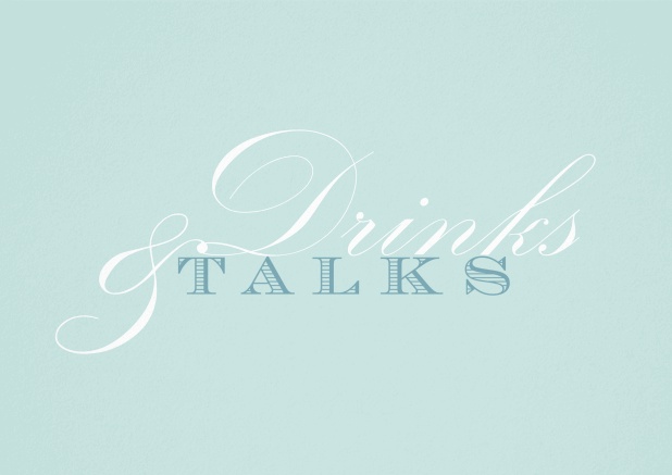 Karte mit der Aufschrift "Drinks&Talks".