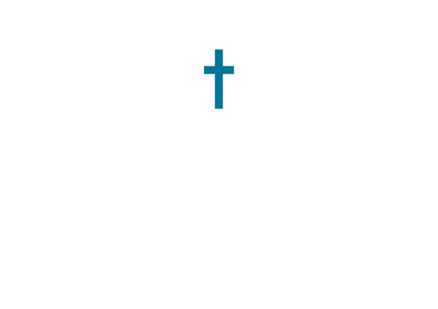 Online Confirmation invitation card with customizable color and Christian Cross on front. Blue.