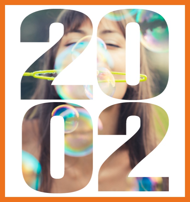 Born 2002 - Orange - 20th Birthday Online invitation card with own photo option behind a cut our 2002 Orange.