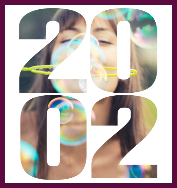 Born 2002 - Purple - 20th Birthday Online invitation card with own photo option behind a cut our 2002 Purple.