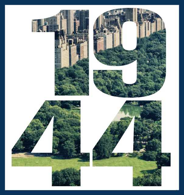 Online Einladungskarte mit ausgeschnittener 1944 für eigenes Image Marine.