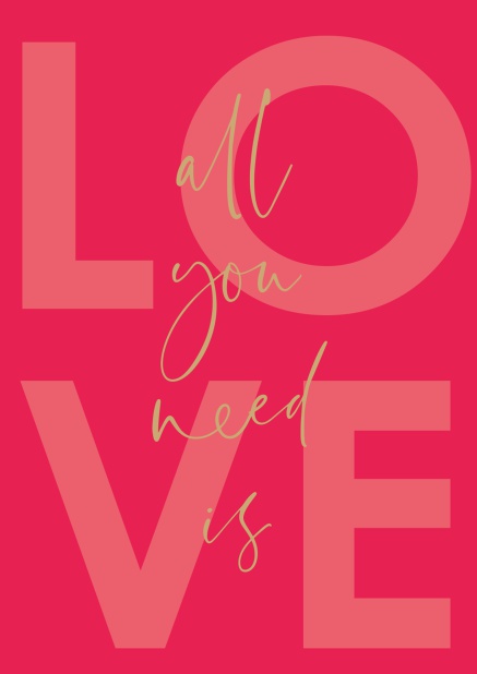 Online Love card with all you need is Love