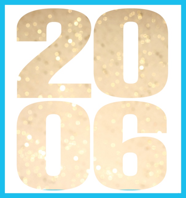 Oniine invitation card with cut out 2006 for own photo Blue.