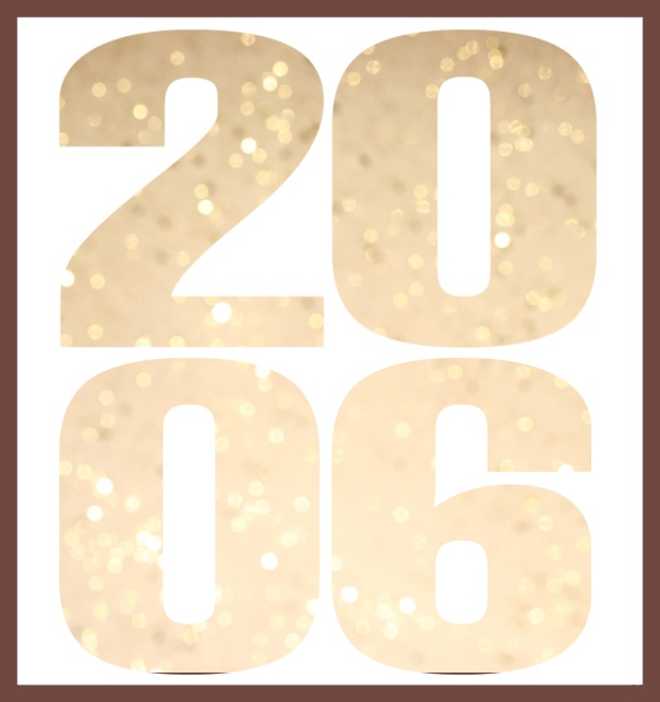 Oniine invitation card with cut out 2006 for own photo Gold.