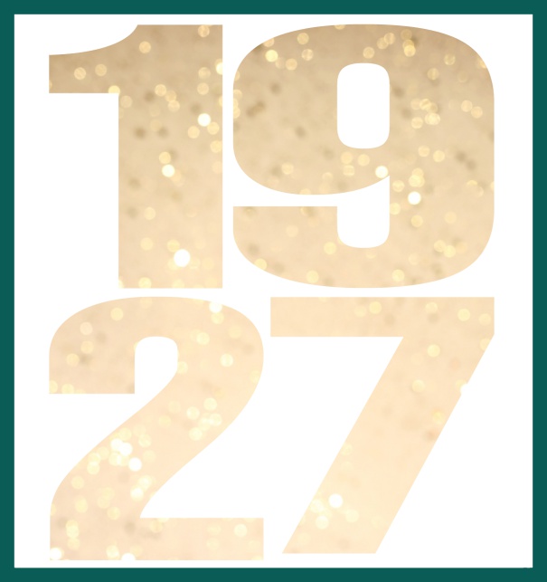 Large Online Invitation card with cut out 1927 Green.