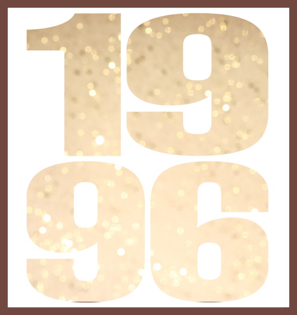 Oniine invitation card with cut out 1996 for own photo Gold.