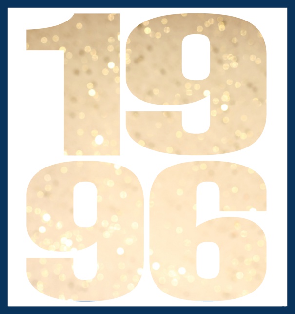 Oniine invitation card with cut out 1996 for own photo Navy.