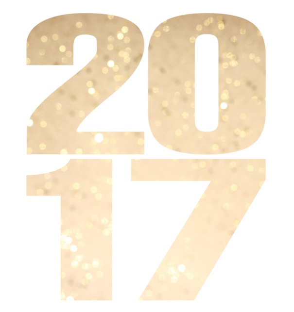Große Online Einladungskarte mit ausgeschnittener Zahl 2017 Weiss.