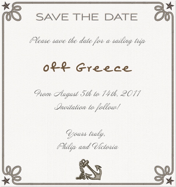 High White Sport Themed Save the Date Template with Anchor.