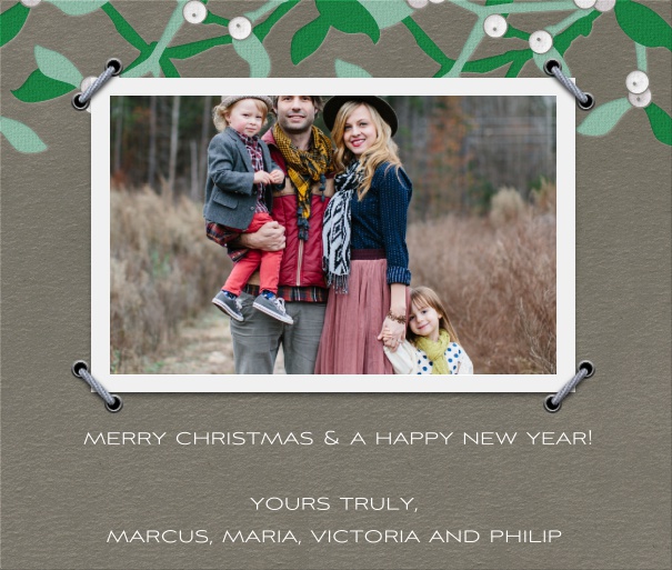 Photo Card Invitation Template with Customizable photo box and Seasonal Theme.