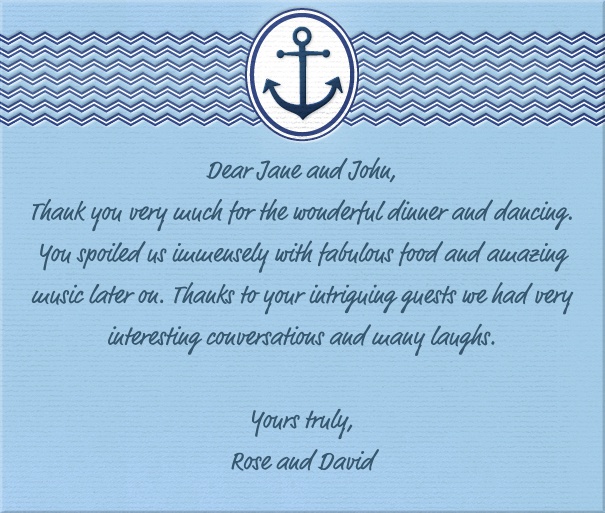 Blue Summer Themed Card with Anchor.