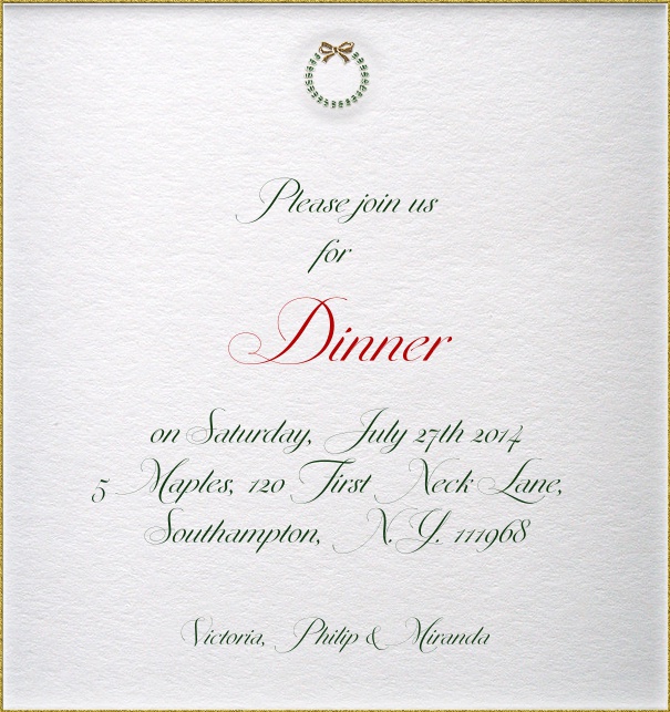 Online Christmas Party Invitation with silver wreath.