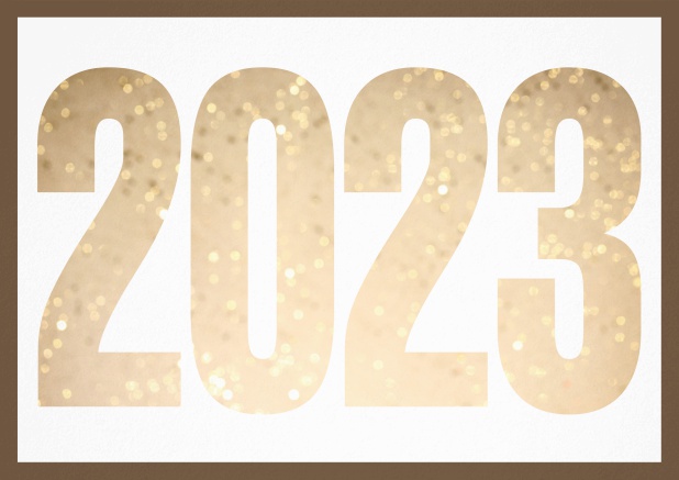 2023 cut out - Gold - most popular Invitation card with cut out 2023 for own photo Gold.