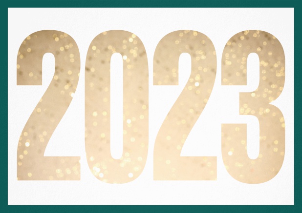 2023 cut out - Green - 2023 cards Invitation card with cut out 2023 for own photo Green.