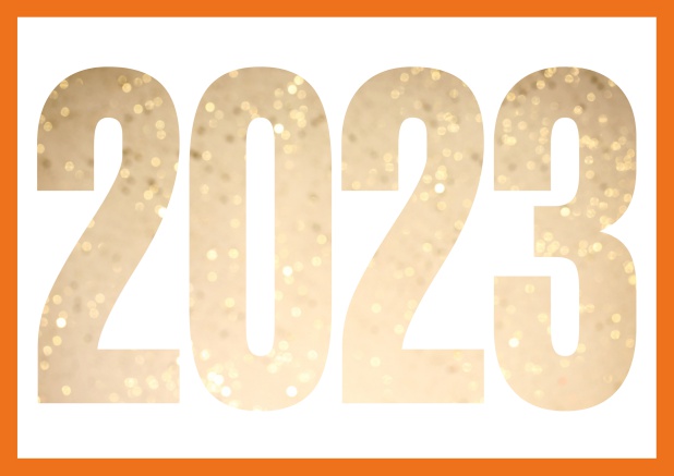 2023 cut out - Orange - 2023 cards Online Invitation card with cut out 2023 for own photo Orange.