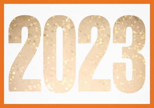 2023 cut out - Orange - 2023 cards Invitation card with cut out 2023 for own photo Orange.