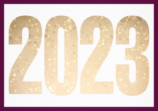 2023 cut out - Purple - 2023 cards Invitation card with cut out 2023 for own photo Purple.