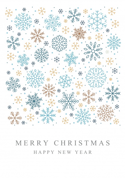 Christmas Icy Blue - most popular Online Holiday Card with Merry Christman text and snow flakes